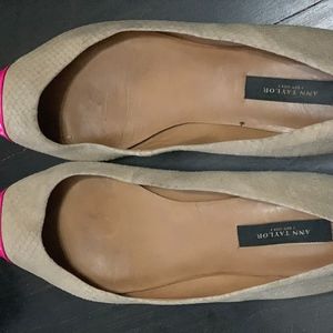 Ann Taylor Cap Toe Flats Hot Pink